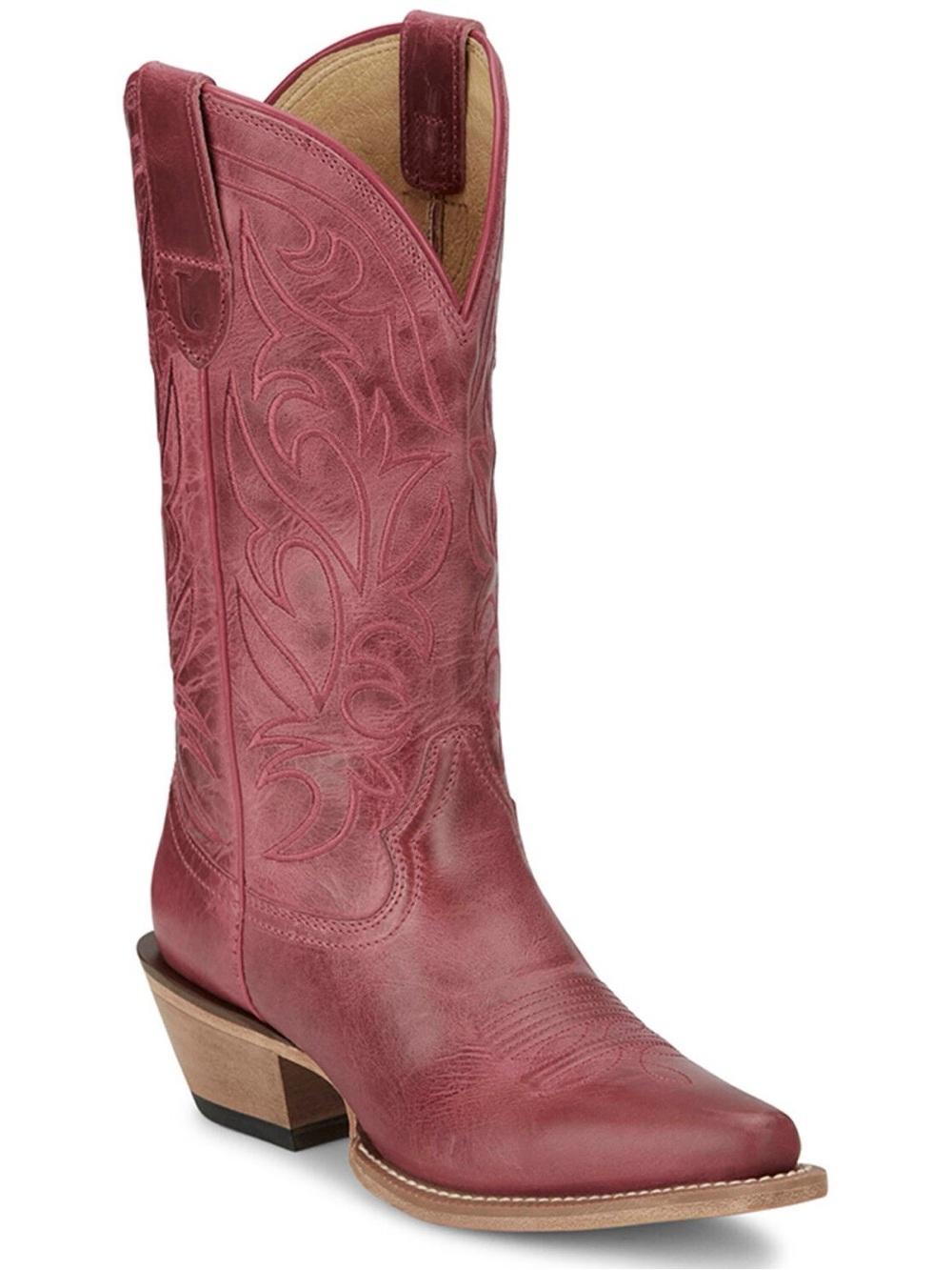 Justin Boots Women's Burgundy Embroidered Western Heeled Boot Size - 10 NWT